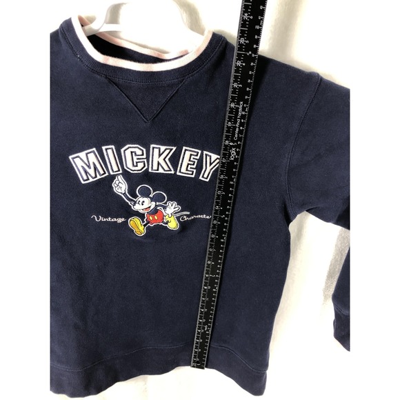 Disney Mickey Mouse Sweatshirt Adult Small Navy Blue Crewneck Graphic Pullover - Picture 7 of 8